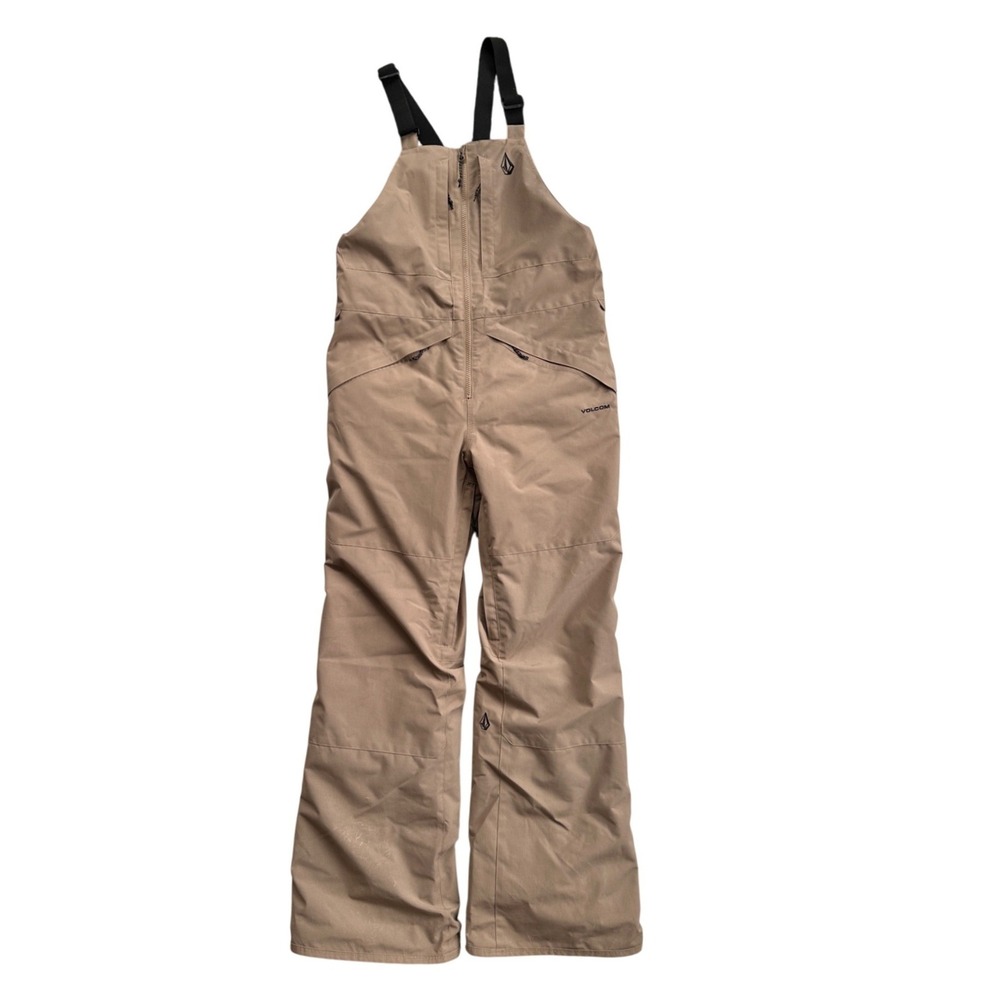 Volcom Barkley Bib Snow Pants Youth XL Tan Excellent Ski Snowboard Overalls - Picture 2 of 12